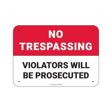 Pig PIG No Trespassing Violators Sign 14" x 10" Aluminum 14" L x 10" H SGN2033-10X14-ALM
